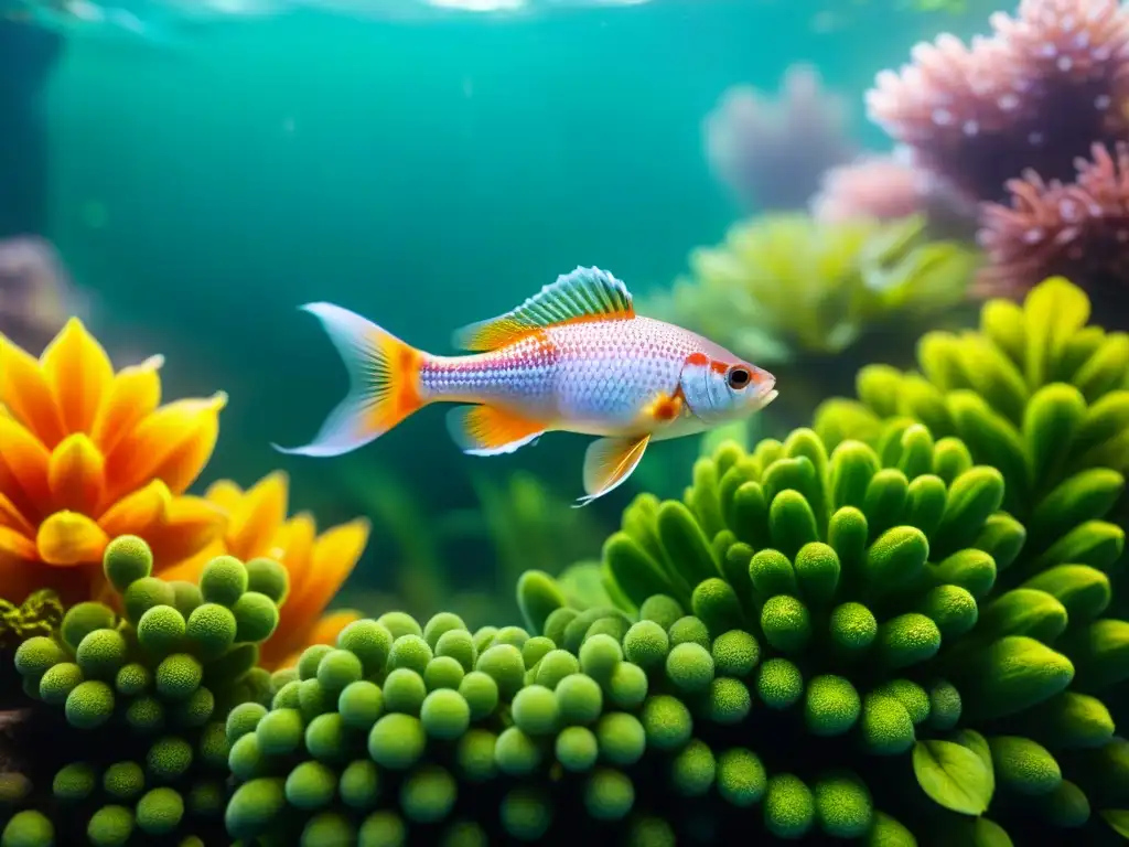 Acuario vibrante: escena submarina en alta resolución Un acuario completo con vida submarina vibrante y exuberante