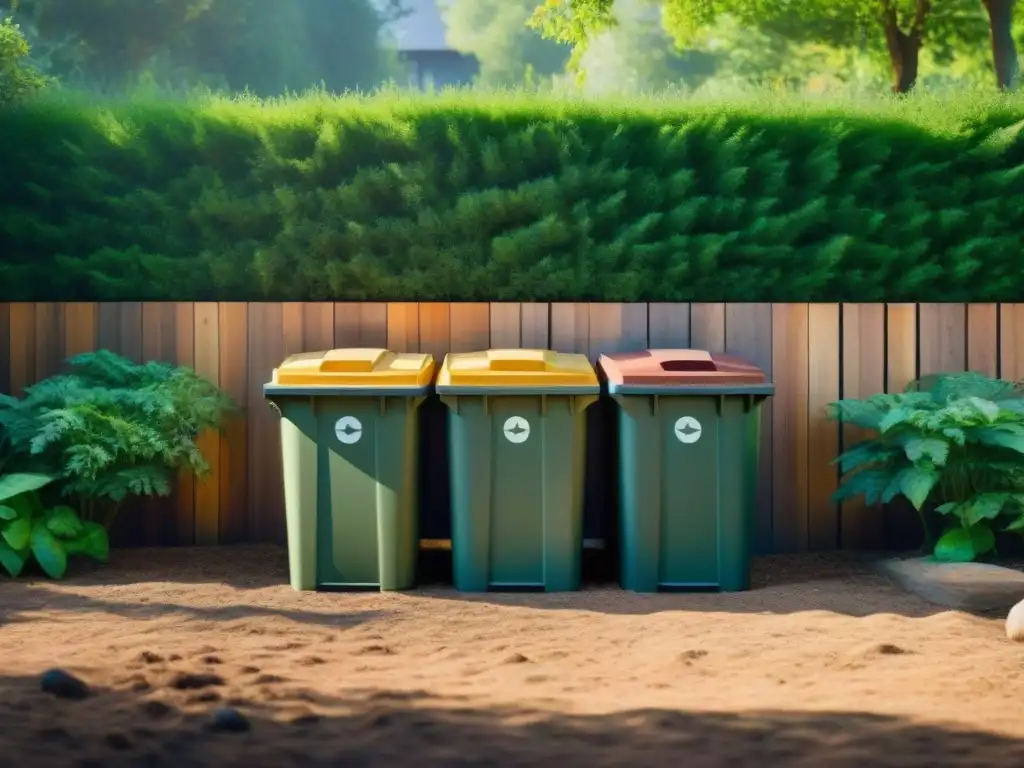 Compostaje para mascotas: jardín ecoamigable Área de compostaje seguro de desechos de mascota en un entorno sereno y ecológico
