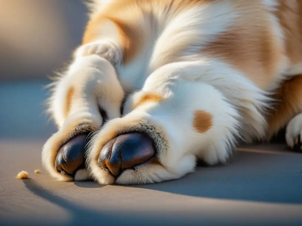 Pata de perro con artritis: detalle doloroso y emotivo Conmovedora imagen de una pata de perro con signos de artritis, destacando la prevención de enfermedades óseas en mascotas