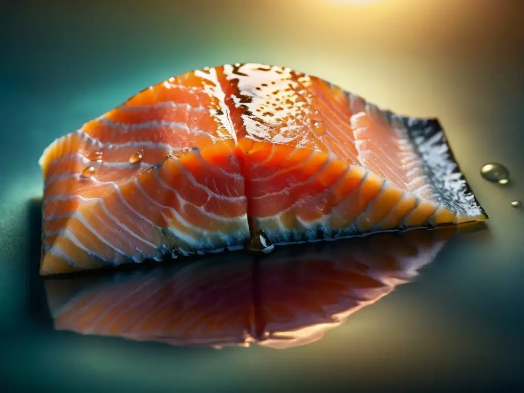 Exquisita frescura: Detalle de salmón rosado y brillante Delicioso salmón fresco, con su carne rosada y patrón marmoleado, ideal para una dieta premium de superalimentos para perros