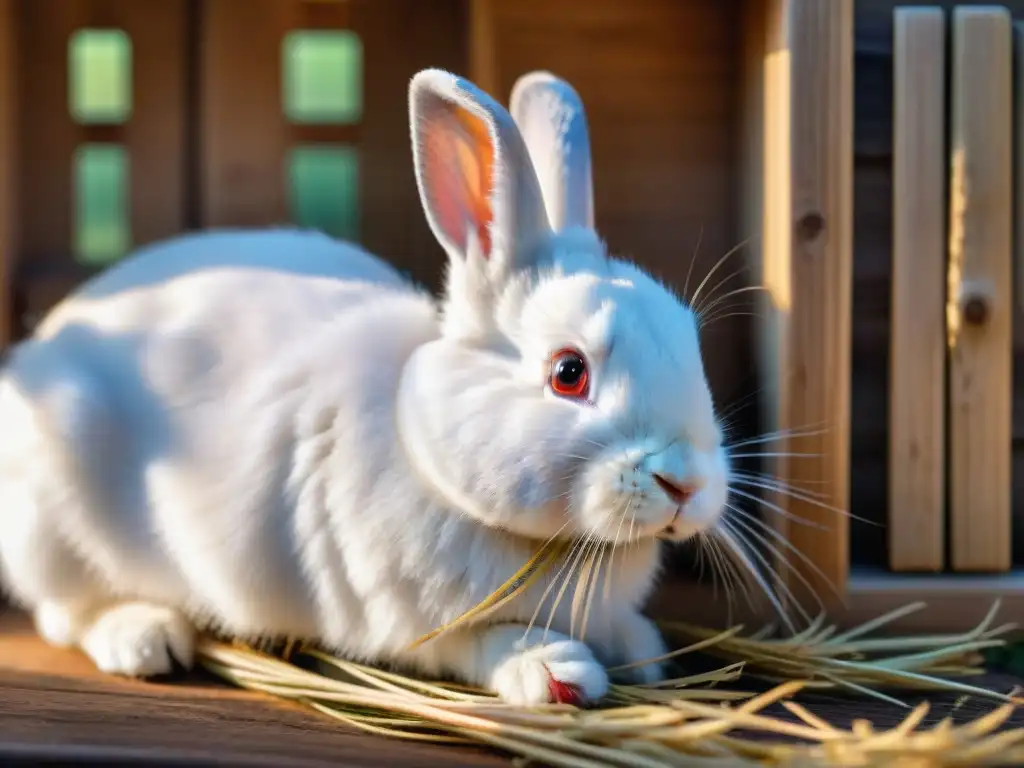 Tierno conejo blanco: detalle de su nariz y bigotes Detalle de nariz de conejo blanco, prevención enfermedades comunes conejos hámsters