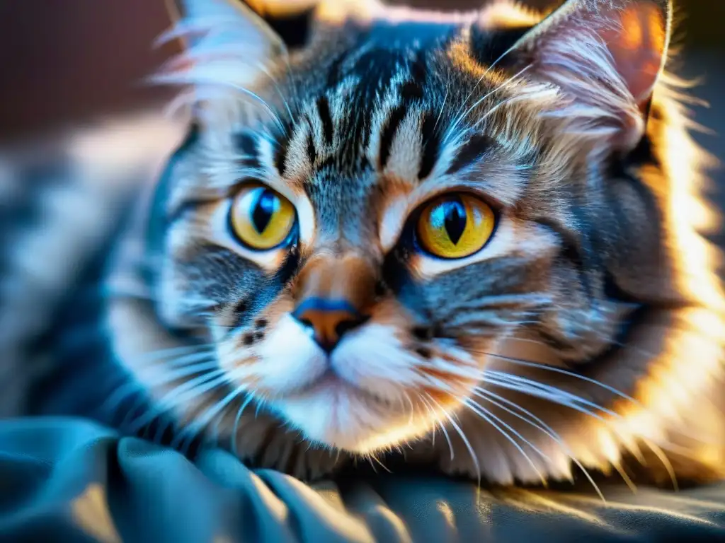 Detalles cautivadores: Prevención de parásitos en mascotas Detalles asombrosos del pelaje de una mascota, con mirada intensa