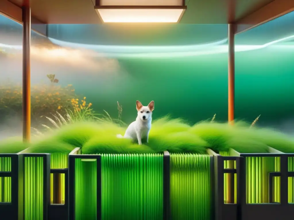Alimento para mascotas: natural vs Dramática comparación en pantalla dividida: animales saludables y vibrantes vs