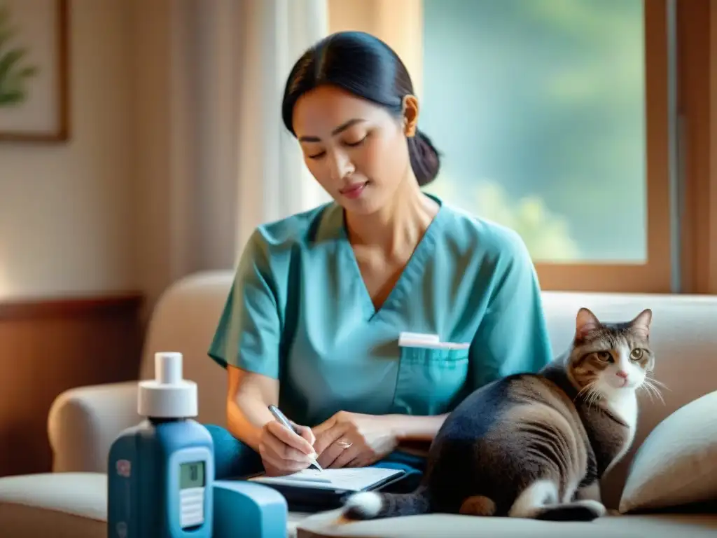 Dueño dedicado monitoriza niveles glucosa de su mascota diabética