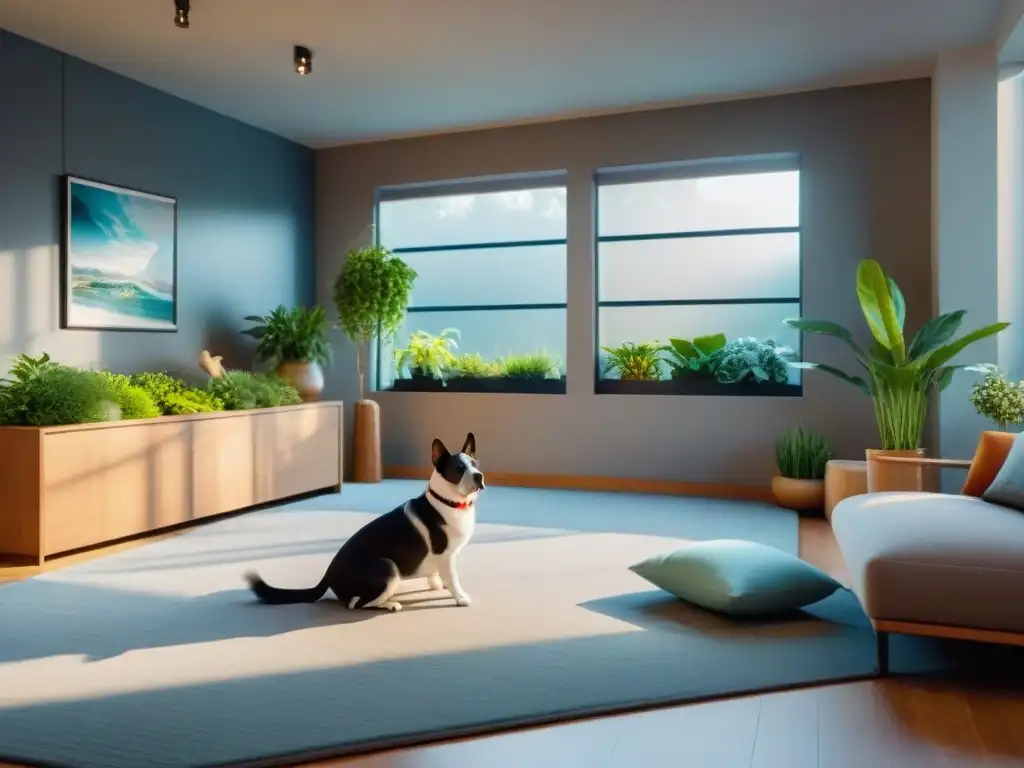 Entorno pet-friendly enriquecido para mascotas felices Un entorno armonioso y enriquecedor para mascotas, prevención problemas comportamiento mascotas