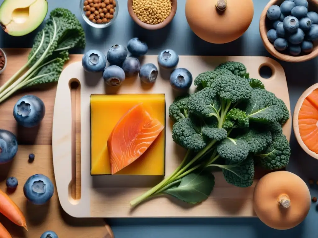 Deliciosos superalimentos para perros: frescura y color Una exquisita variedad de superalimentos coloridos para dieta premium de perro, resaltando frescura y nutrición
