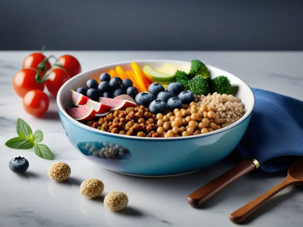 Un exquisito tazón de alimentos gourmet para perros, con ingredientes premium y presentación elegante