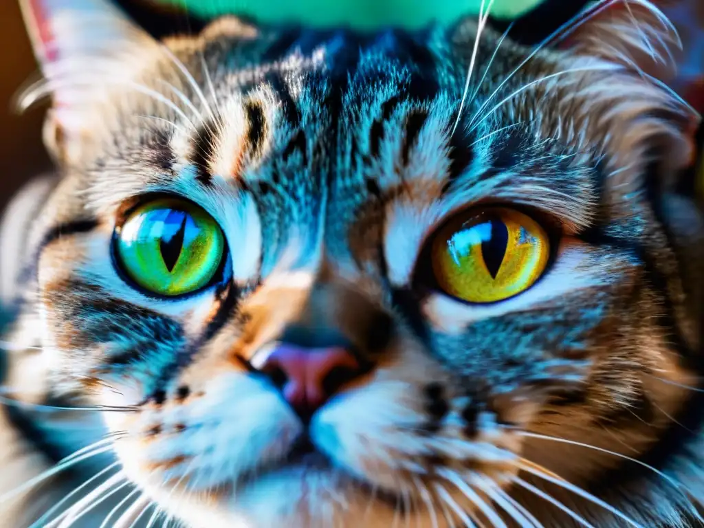 Gato estresado: mirada aterradora y señales claras de tensión Gato estresado con mirada temerosa y dilatación de pupilas, mostrando signos de estrés