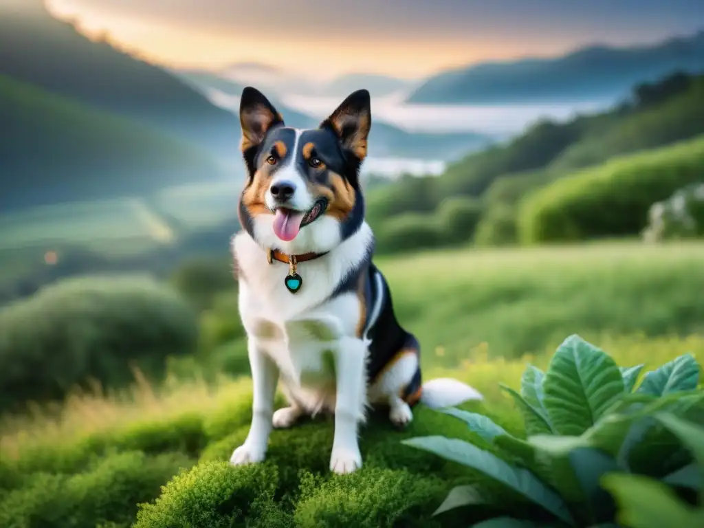 Localizador GPS para mascotas: libertad y seguridad en un collar moderno Un GPS para mascotas seguro integrado en el collar de un perro feliz, en un entorno natural