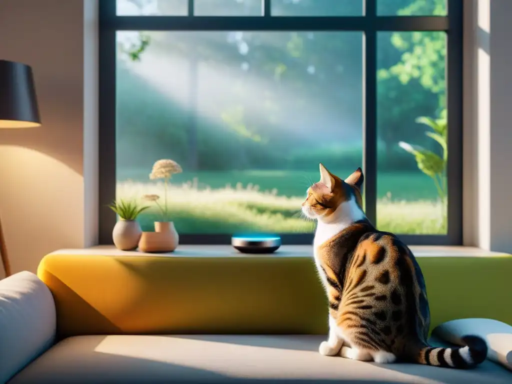 App de entrenamiento felino: tecnología y diversión en un vistazo Una imagen de alta resolución muestra un smartphone con la app de entrenamiento de gatos