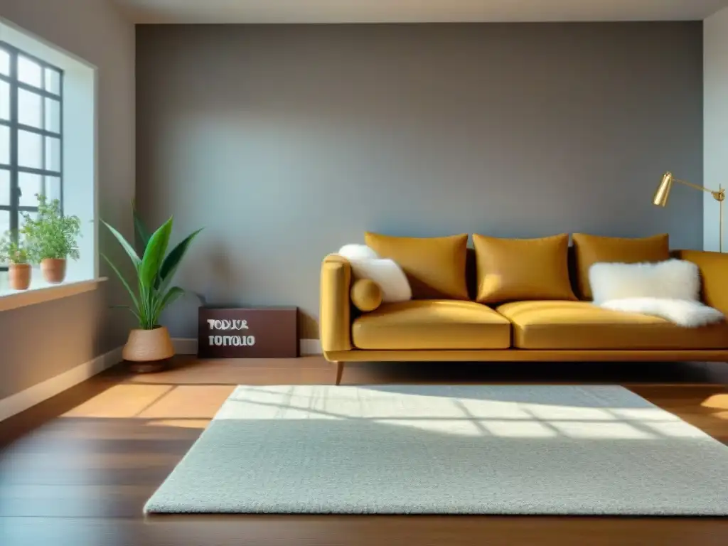 Salón peligroso para mascotas: ¡Cuidado con los tóxicos! Prevención de intoxicación en mascotas: Sala luminosa con artículos tóxicos etiquetados, transmitiendo peligro y cuidado