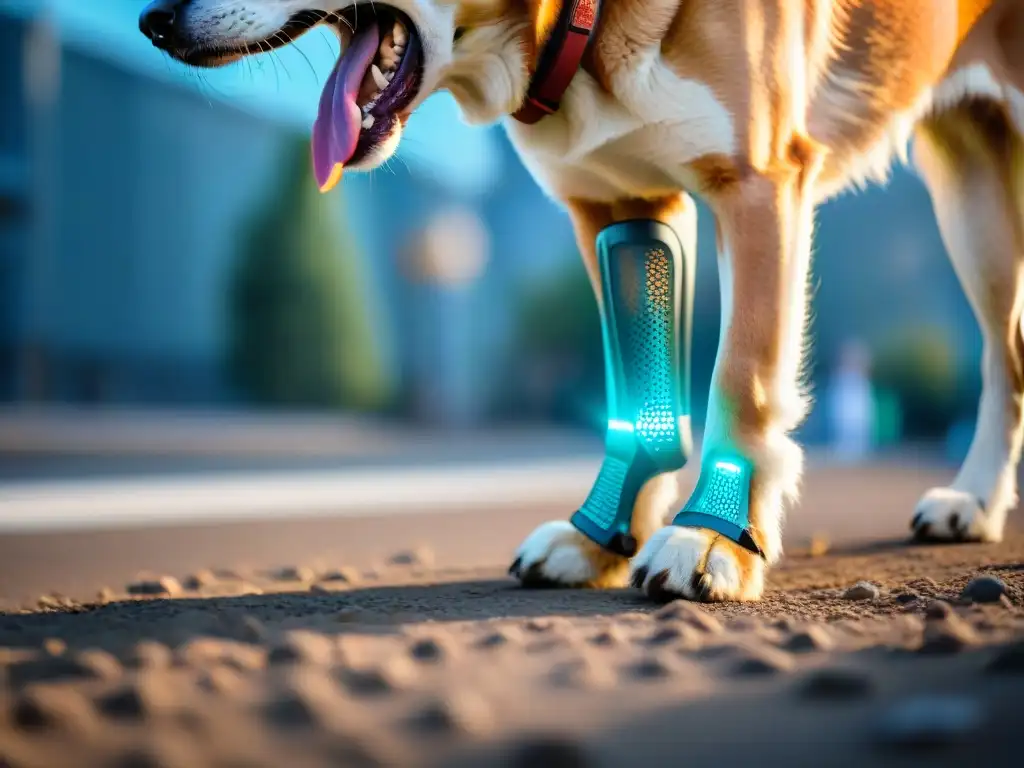 Prótesis 3D personalizada para perro: detalle y tecnología Una prótesis 3D para mascotas personalizadas, detallada y adaptada a la anatomía única del perro, reflejando cuidado e innovación en su diseño