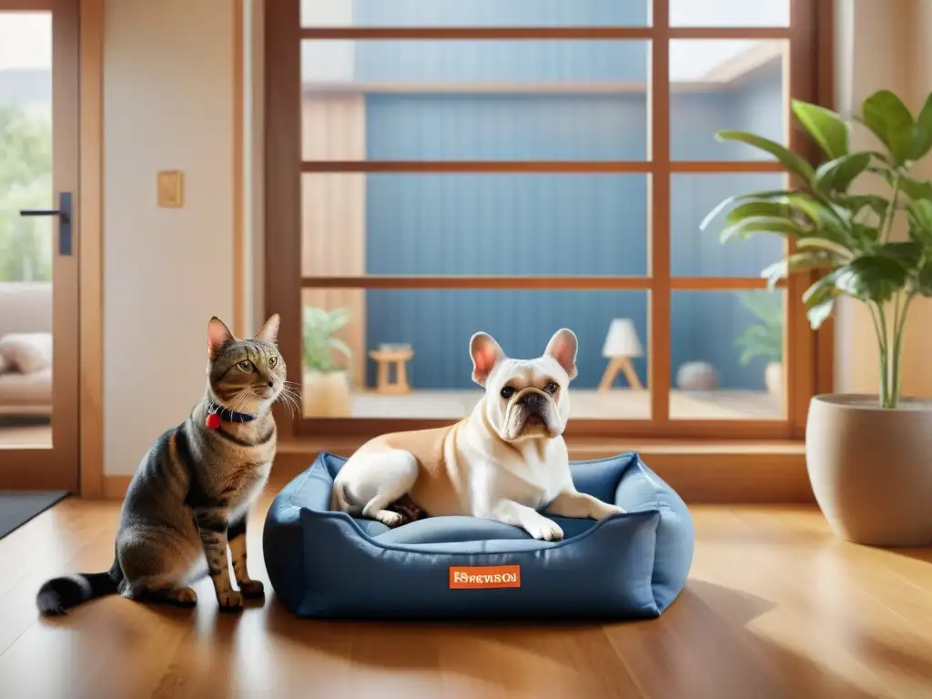 Refugio PetFriendly: Diversidad de mascotas felices conviviendo en armonía Un refugio acogedor con mascotas felices de diversas razas, disfrutando juntas de un ambiente seguro en alojamientos petfriendly