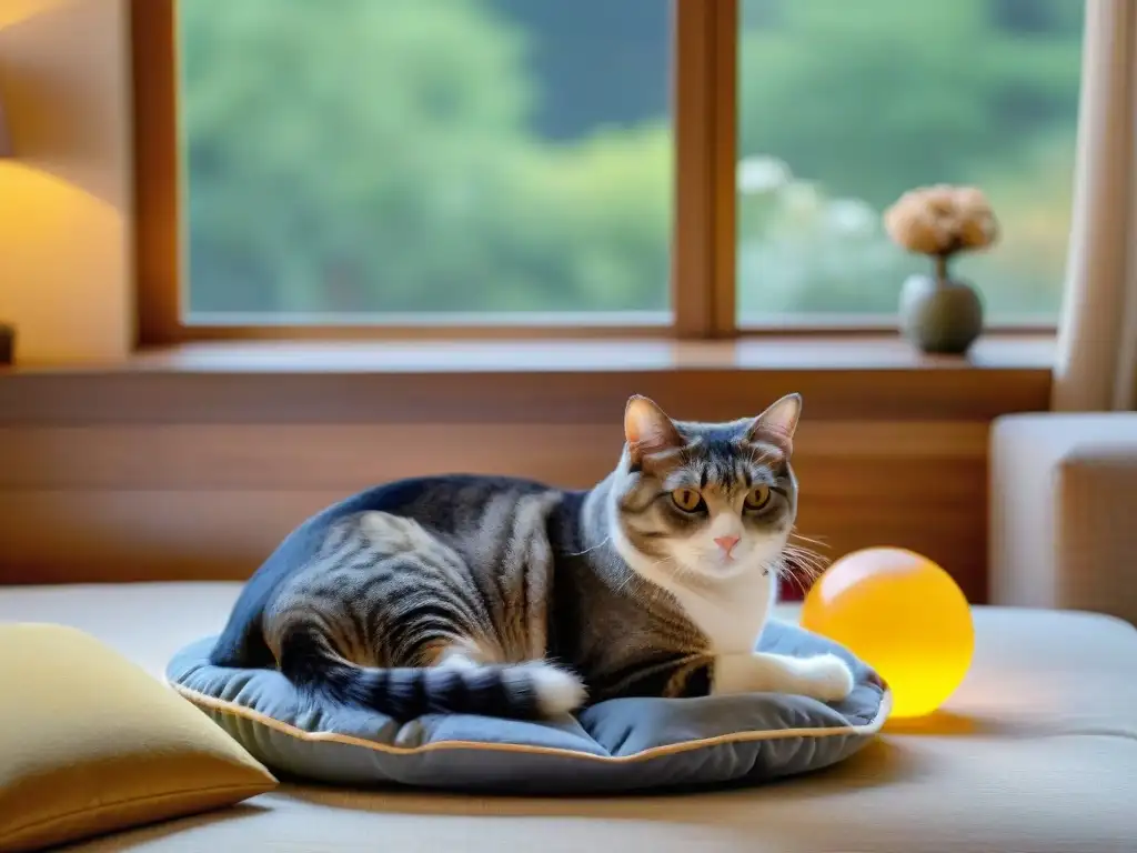 Alojamiento petfriendly: mascotas felices en un ambiente acogedor Un refugio acogedor para mascotas, con una habitación espaciosa y una cama para mascotas junto a la ventana, en un jardín sereno