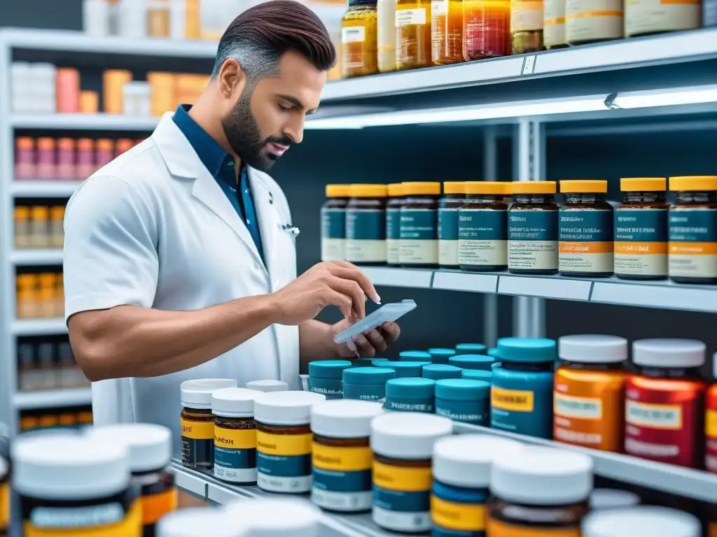 Veterinario experto dosificando suplementos para mascotas con precisión Un veterinario experto dosificando suplementos para prevenir enfermedades en mascotas, con precisión y cuidado