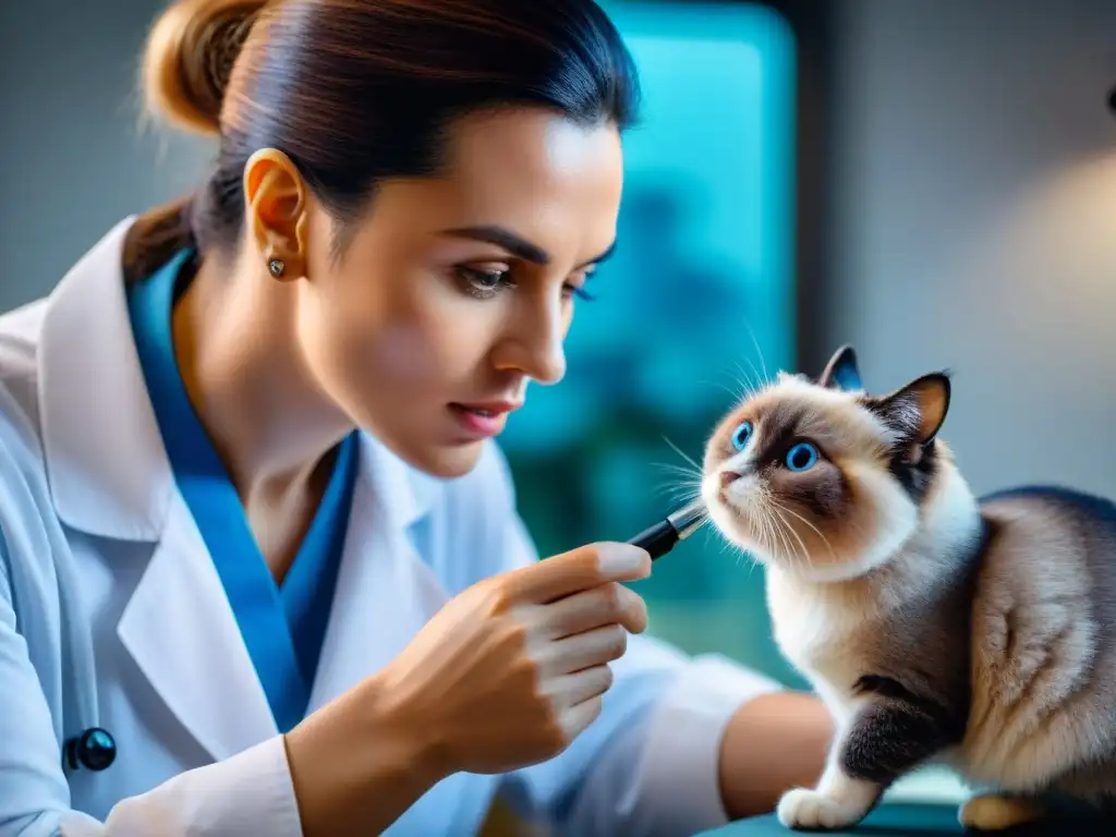 Examen minucioso de piel: prevención de picaduras en mascotas Un veterinario inspecciona la piel de una mascota en busca de picaduras de insectos, destacando la prevención