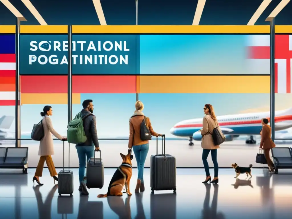 Viaje internacional con mascotas: armonía en aeropuerto Viajeros internacionales con mascotas en aeropuerto: armonía en cumplimiento de regulaciones internacionales viajes mascotas