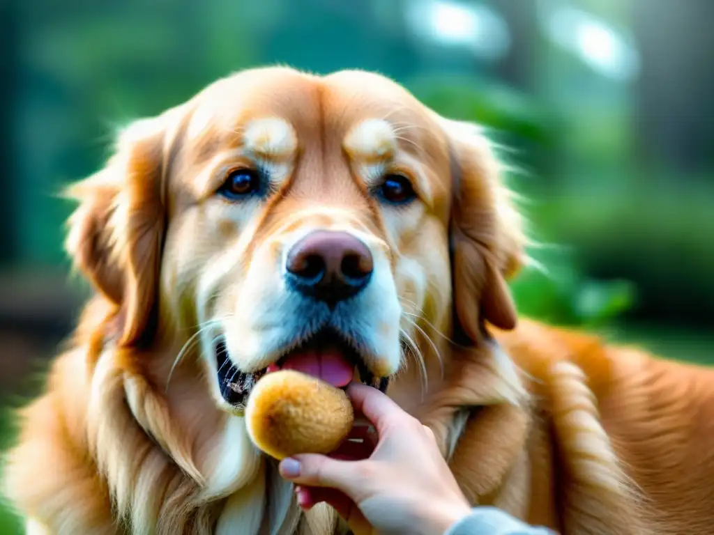 Vínculo afectivo entre dueño y perro dorado, resaltando la tenencia responsable de mascotas en España